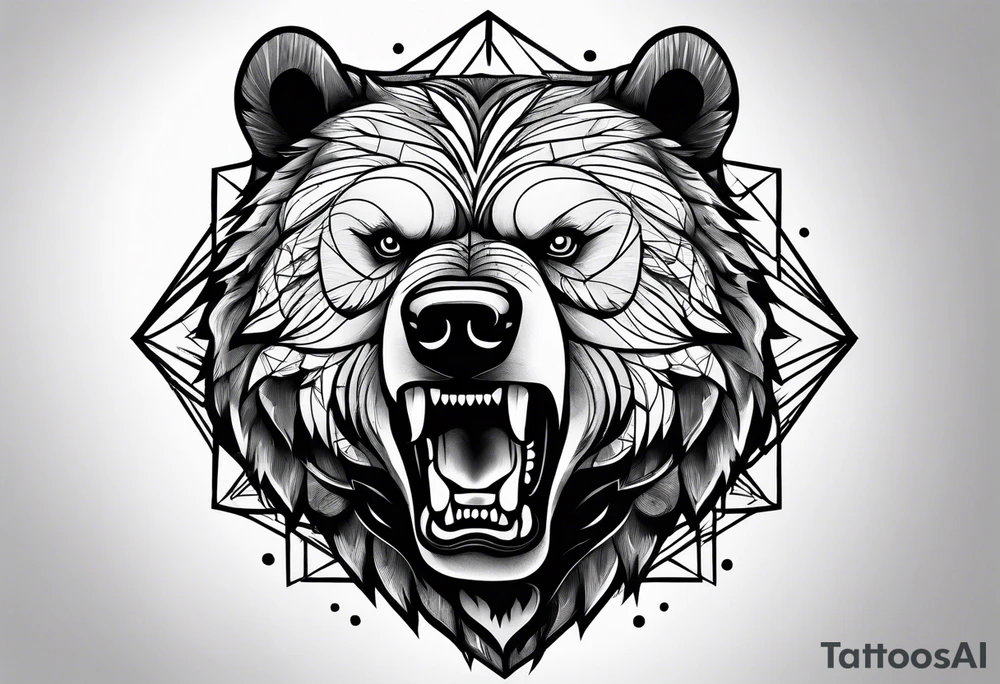 angry bear tattoo idea