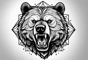 angry bear tattoo idea