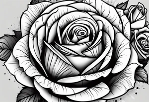 Roses with filled in stars & bubbles tattoo idea