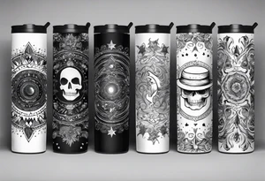 20 oz tumbler banner design, candy, minimalist, spellbound, voodoo, moon, stars, Halloween tattoo idea