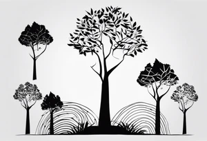 Abstract tree silhouette tattoo idea