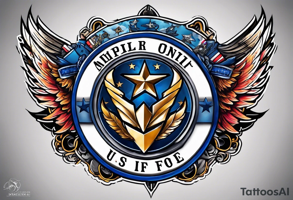 New US Air Force Symbol with the evil Engineer symbol inside it tattoo idea