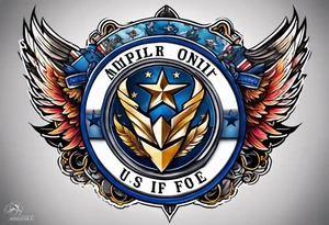 New US Air Force Symbol with the evil Engineer symbol inside it tattoo idea