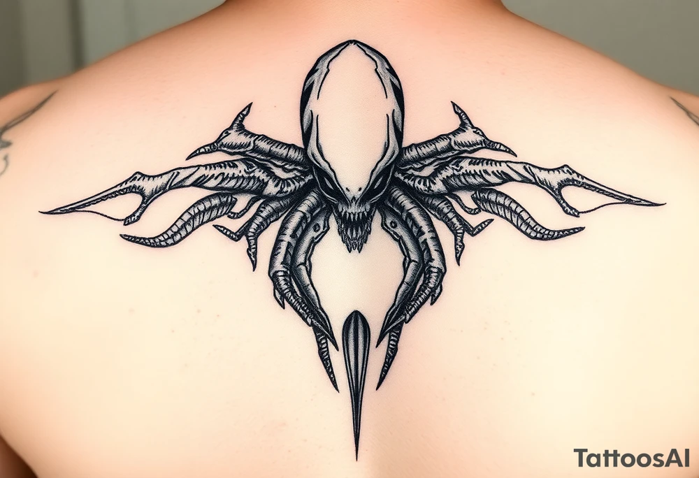 Alien surrounding belly button tattoo idea