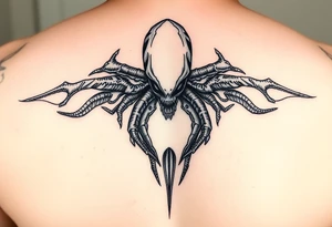 Alien surrounding belly button tattoo idea