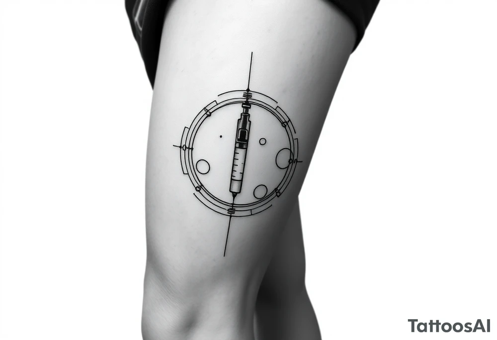 Testosterone injection site with circles tattoo idea