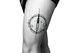 Testosterone injection site with circles tattoo idea
