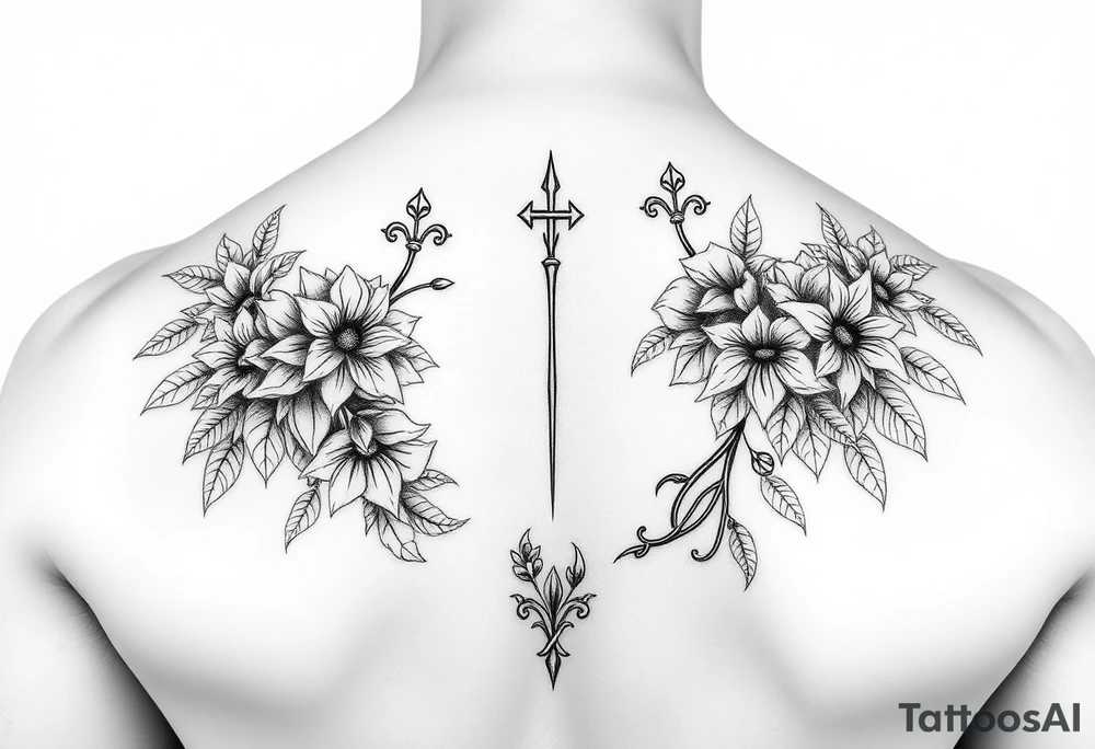 Female full back tattoo garden of eden tattoo idea