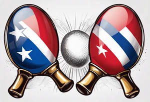 2 colorfull swinging maracas with Cuban flag tattoo idea
