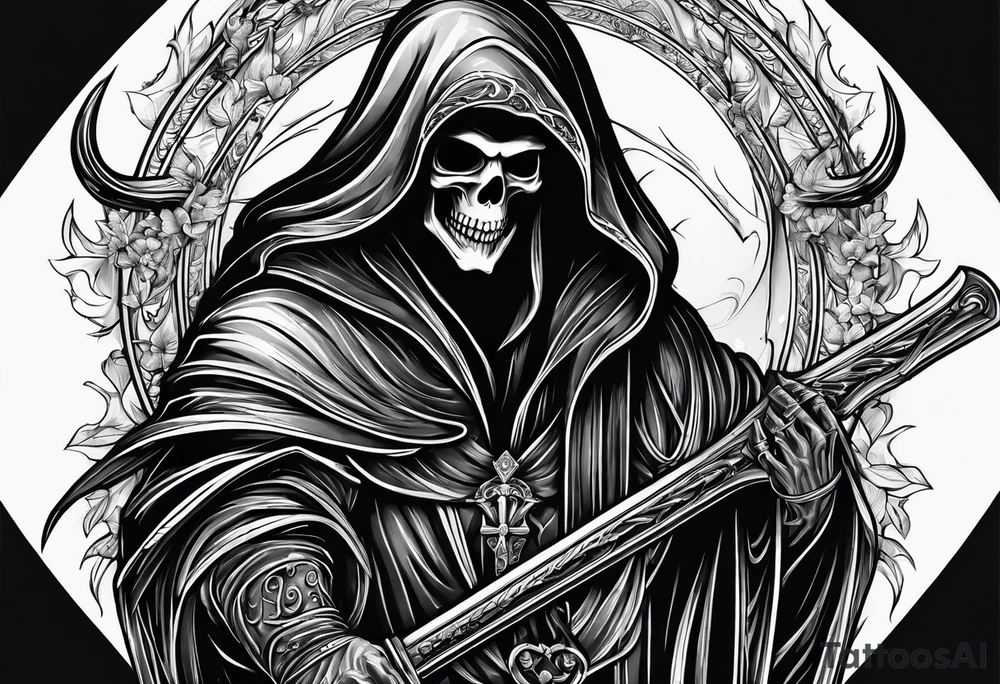 grim reaper with numbers 426 tattoo idea