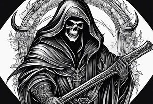 grim reaper with numbers 426 tattoo idea