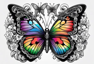 Guitar, butterfly, rainbow, game cube tattoo idea