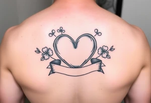 Cute Heart with Shamrocks and a banner tattoo idea