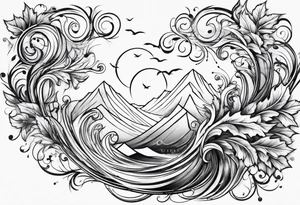 Leaves swirling in the wind tattoo idea