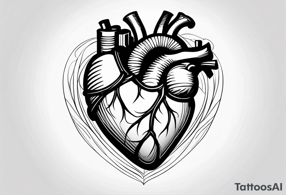 Simple Heart with MS inside tattoo idea