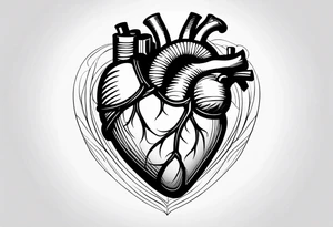 Simple Heart with MS inside tattoo idea