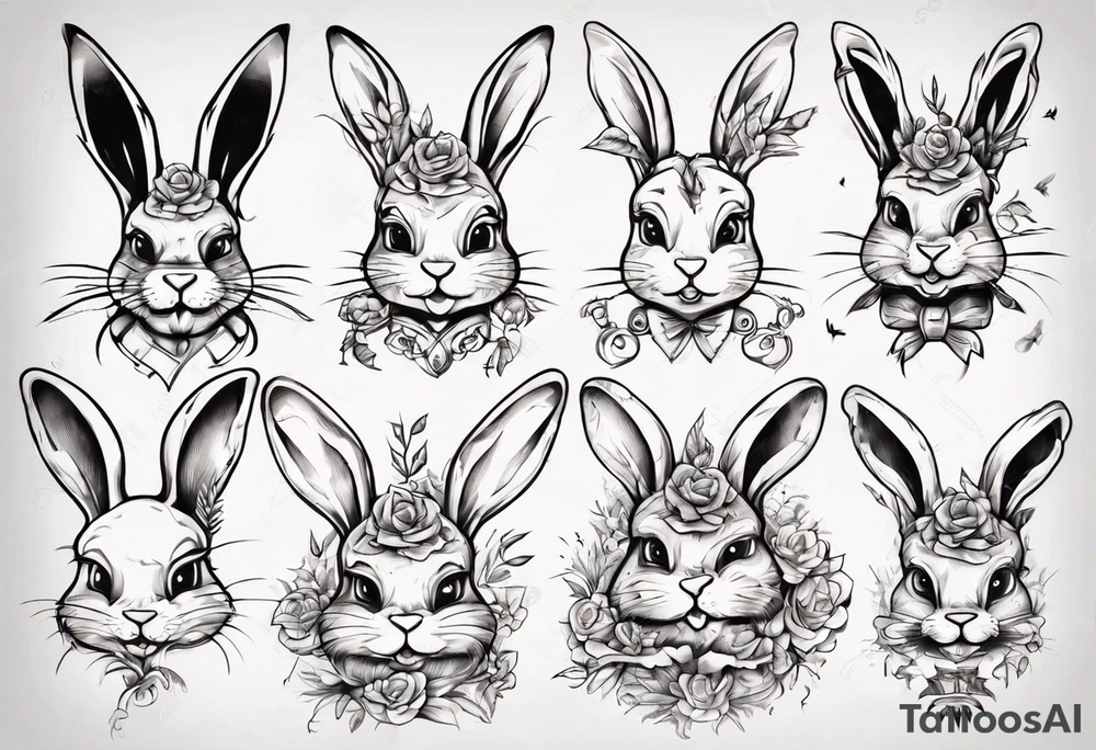 funny bunny tattoo idea