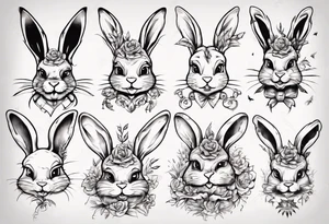funny bunny tattoo idea