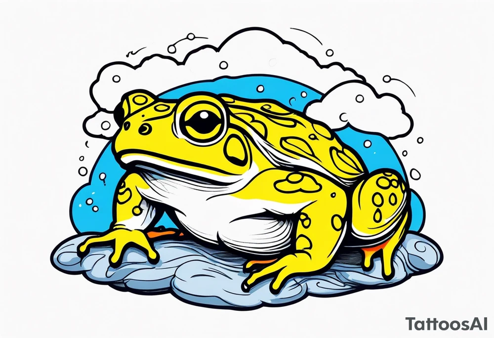 A toad in a thunderstorm tattoo idea
