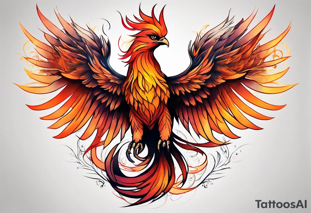 rising phoenix tattoo idea