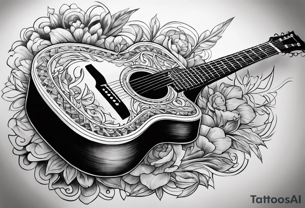 Guitar Cross Country tattoo idea