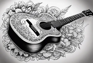 Guitar Cross Country tattoo idea