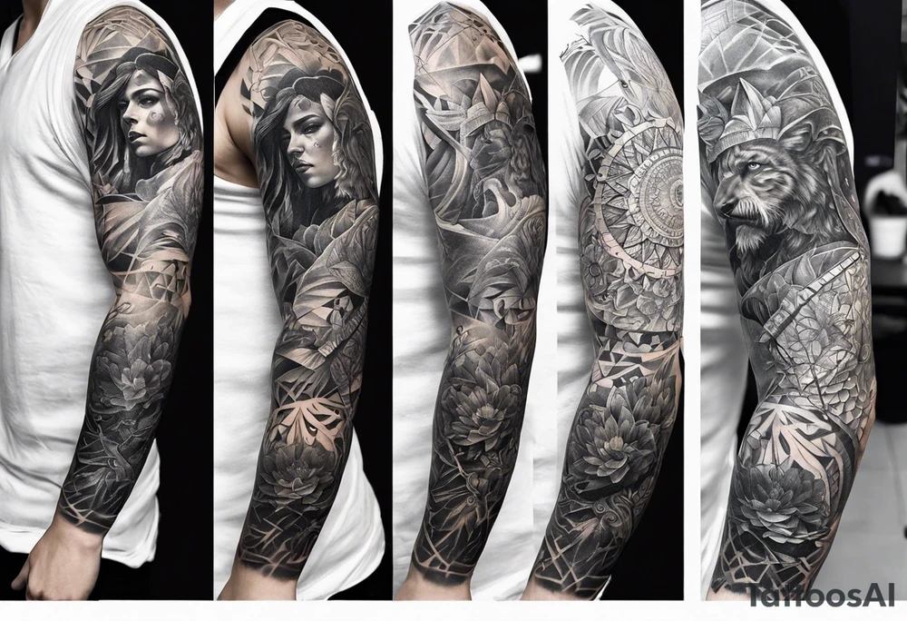 Half sleeve cool tattoo idea tattoo idea