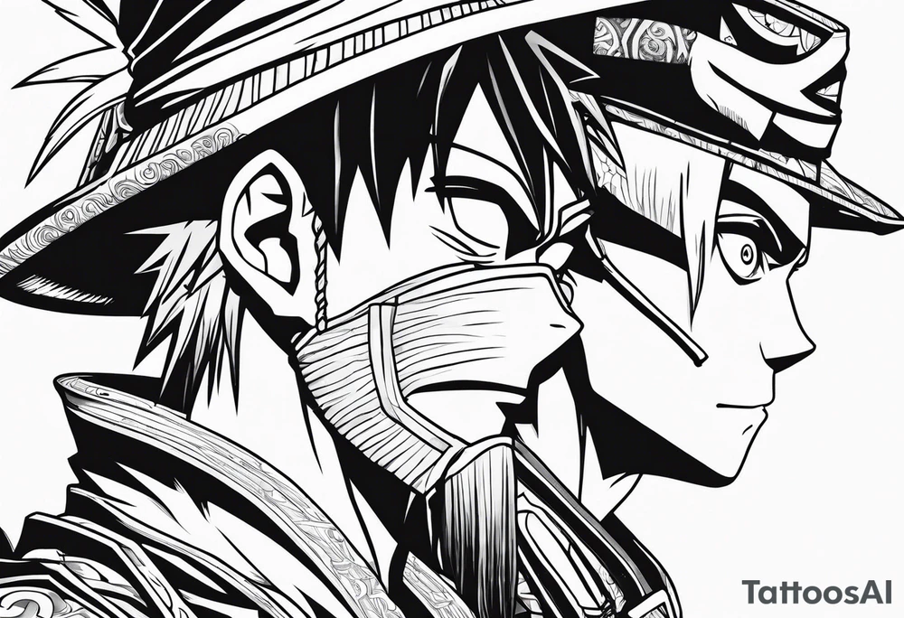 Naruto and monkey d luffy tattoo idea