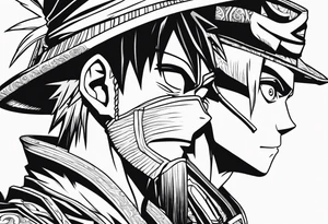 Naruto and monkey d luffy tattoo idea