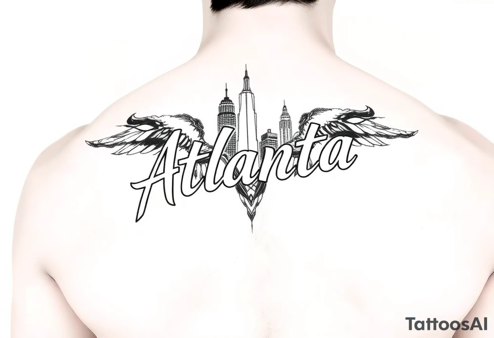 Atlanta themed leg sleeve tattoo idea