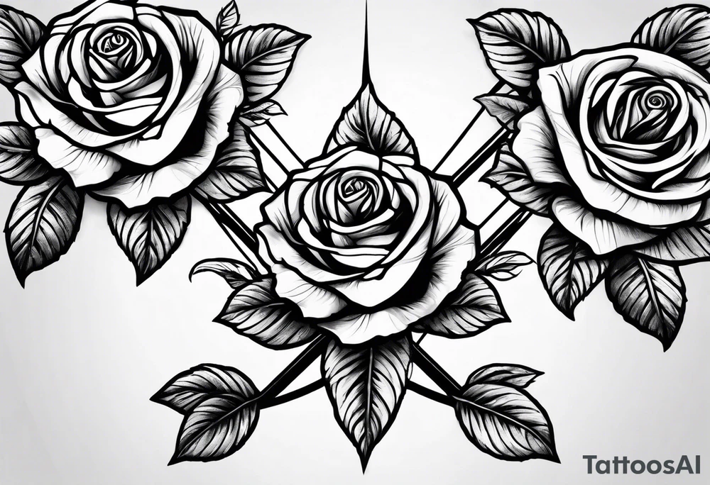Roses wrapped around a cross tattoo idea