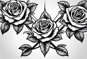 Roses wrapped around a cross tattoo idea