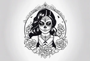 muertos style girl tattoo idea