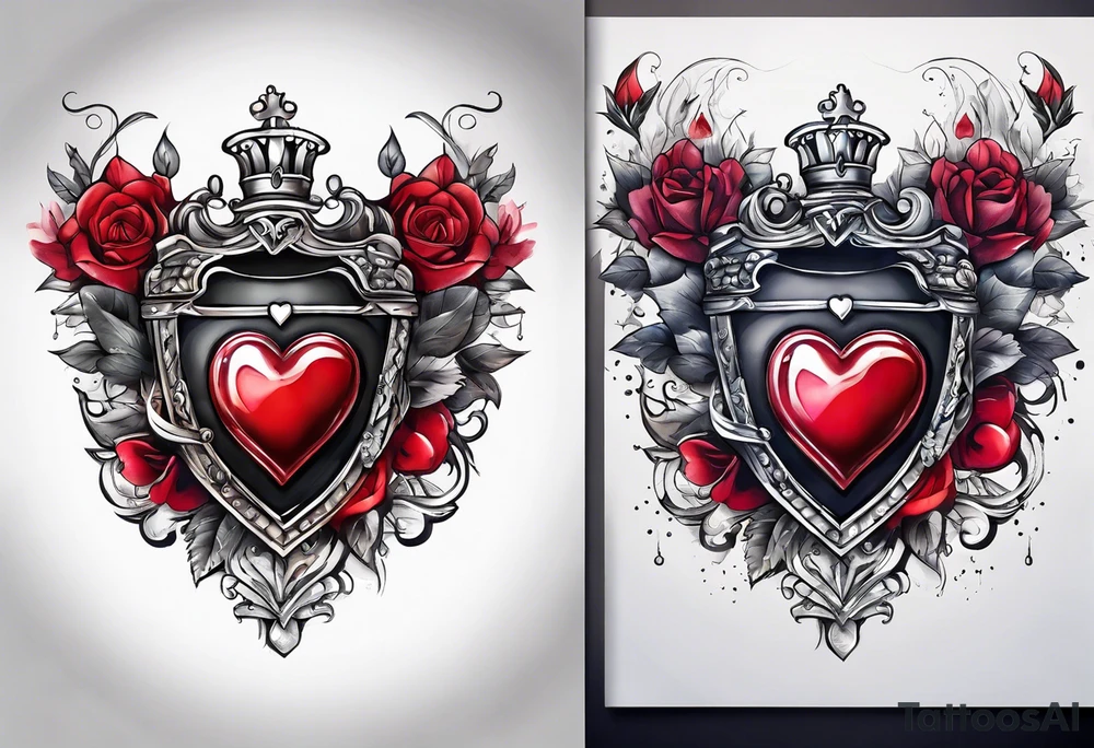 Heart with banner tattoo idea