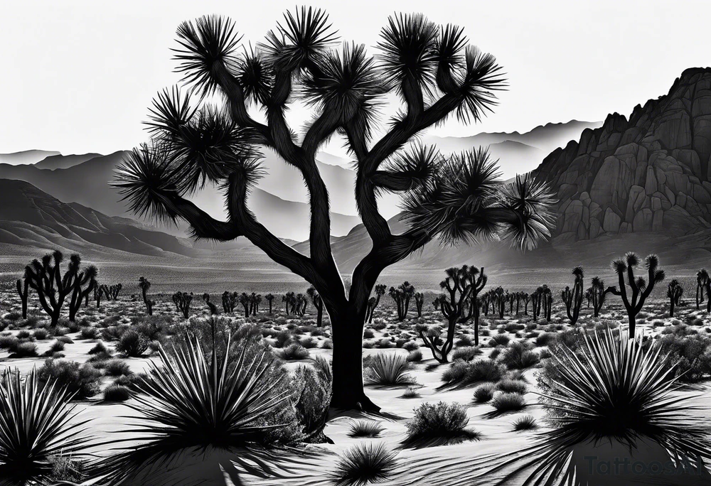 Joshua tree sunset tattoo idea