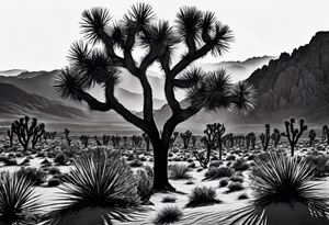 Joshua tree sunset tattoo idea