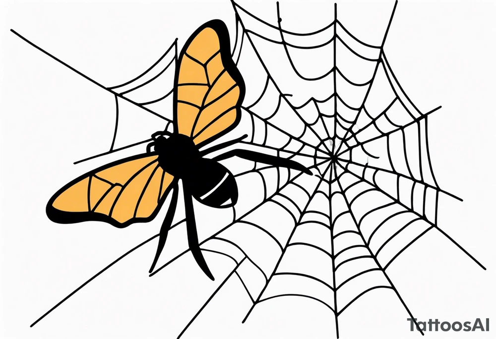 Spider web and moth tattoo idea