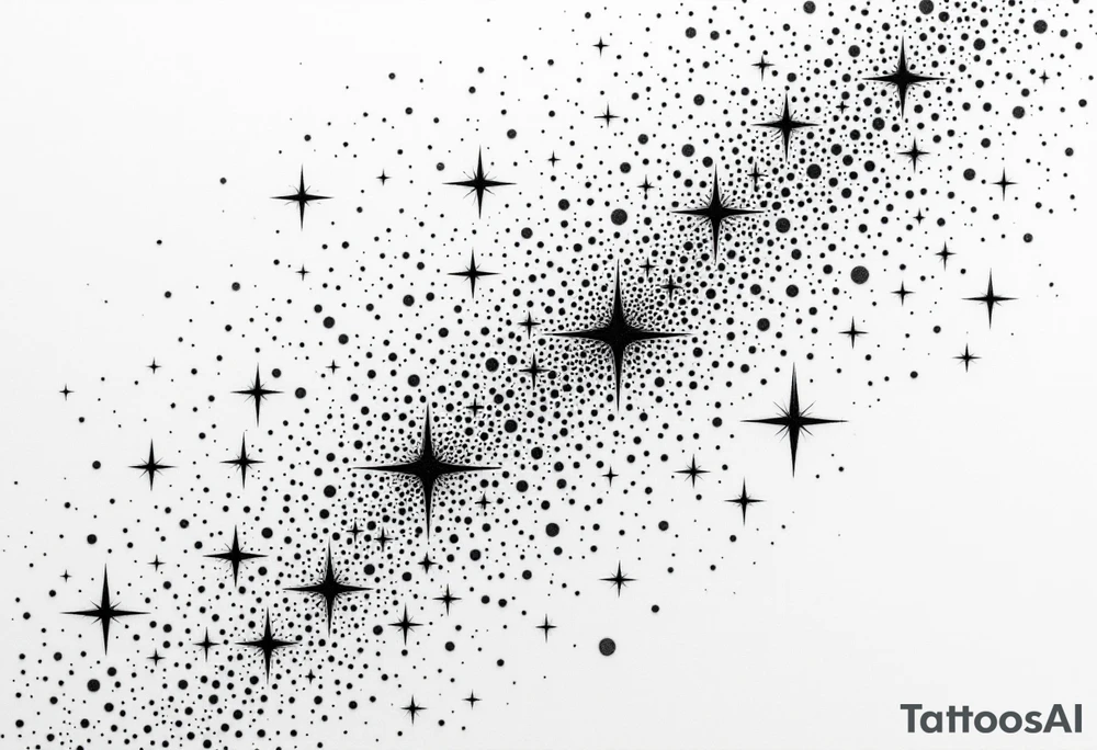 Small stars background tattoo idea