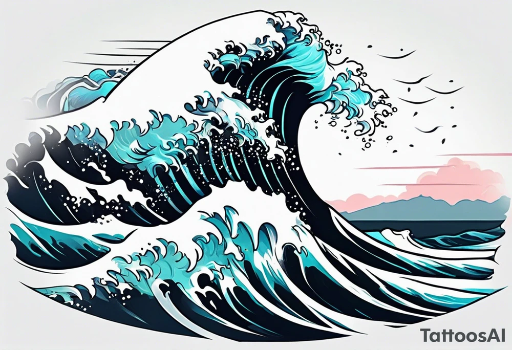 simple wave for outside forearm tattoo idea