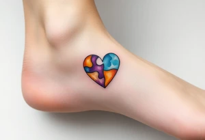 autism heart puzzle shape symbol tattoo idea