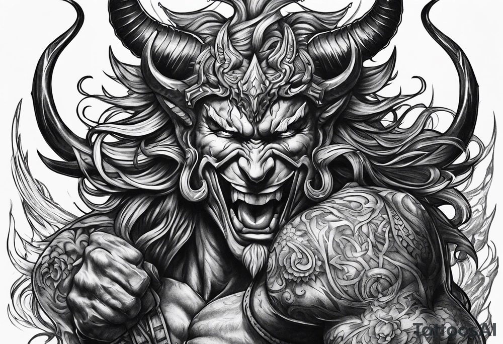 Soul fighting demons tattoo idea