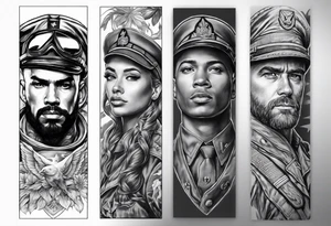 Military themed sleeve tattoo idea
