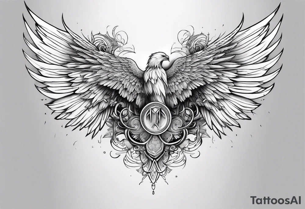 half angel half death wings open tattoo idea