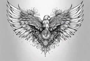half angel half death wings open tattoo idea