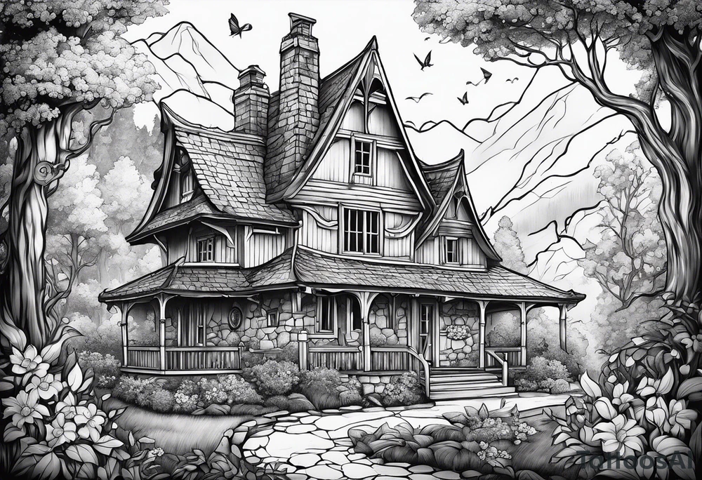 Cottage core fairy tale tattoo idea