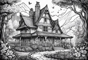 Cottage core fairy tale tattoo idea