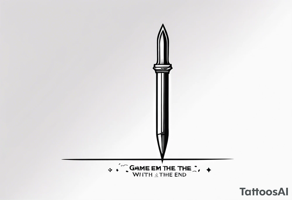 “Needle” from Game of Thrones with the phrase “Stick ‘em with the pointy end” above tattoo idea