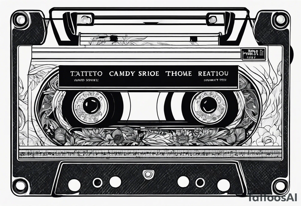 Retro cassette with notes. tattoo idea