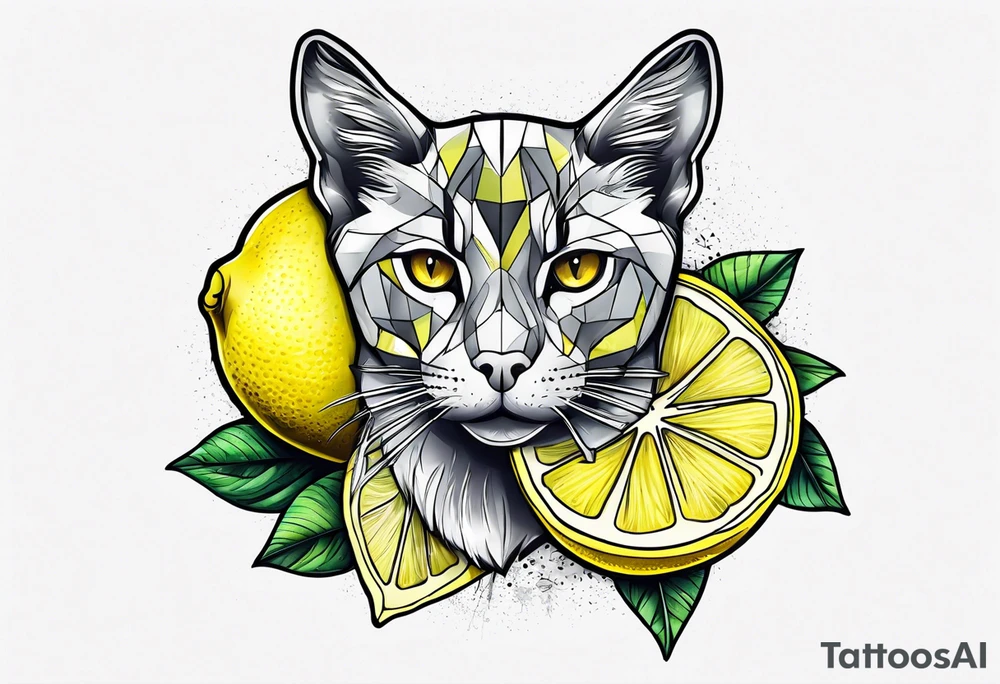 a lemon and a paw tattoo idea