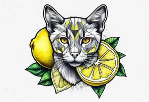 a lemon and a paw tattoo idea